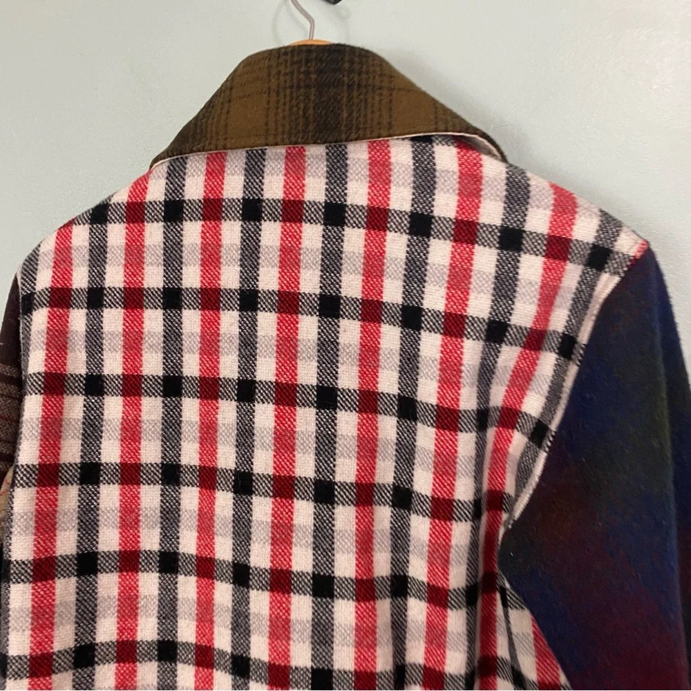 Carleen Admore Plaid Wool Jacket Patchwork XL Shacket‎